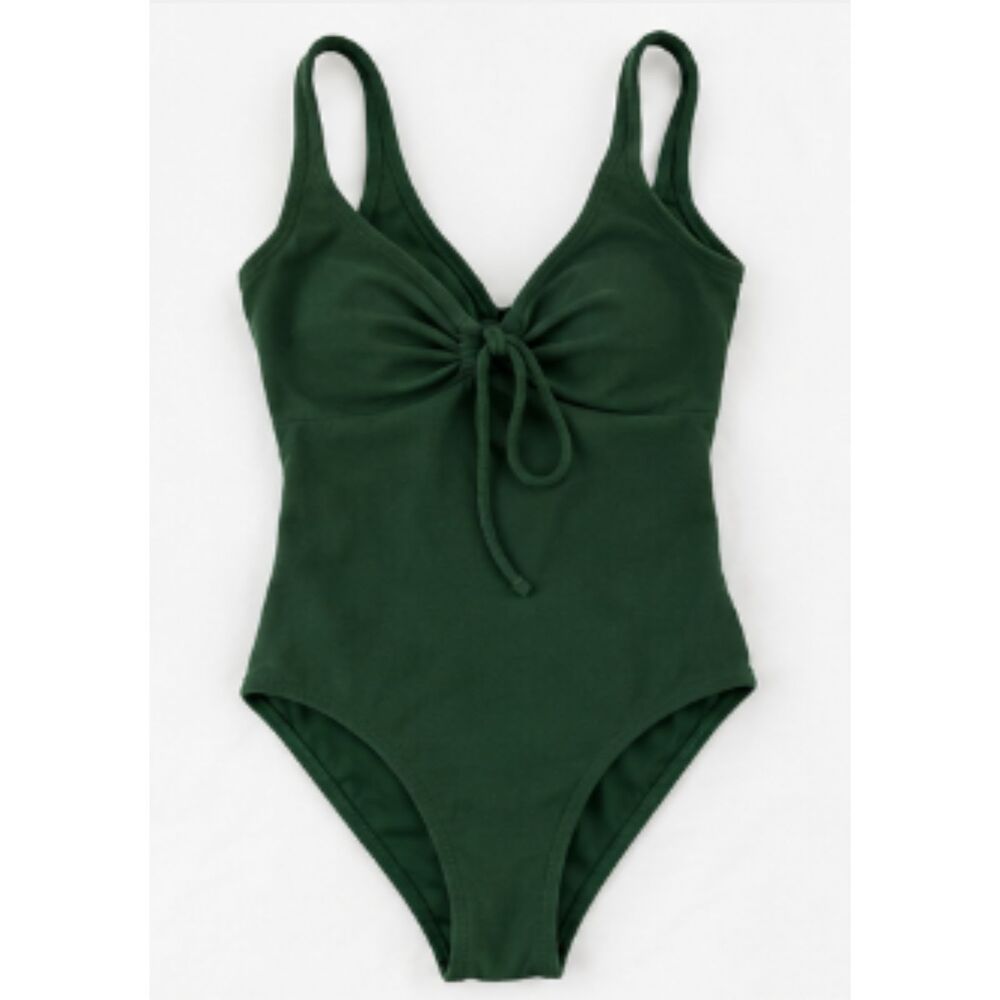 Aerie Real Good Dark Green One Piece Swimsuit XXS NWT Full Coverage